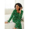 Ekouaer Womens Pajama Sets 2 piece Lounge Sets for Women V-neck Long Sleeve Top and Elastic Waist Pants with Pockets(Green Snowflakes)