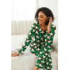 Ekouaer Womens Pajama Sets 2 piece Lounge Sets for Women V-neck Long Sleeve Top and Elastic Waist Pants with Pockets(Green Snowman)