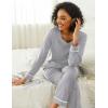 Ekouaer Womens Pajama Sets 2 piece Lounge Sets for Women V-neck Long Sleeve Top and Elastic Waist Pants with Pockets(Light Gray)