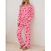 Ekouaer Womens Pajama Sets 2 piece Lounge Sets for Women V-neck Long Sleeve Top and Elastic Waist Pants with Pockets(Lovely Heart)