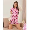 Ekouaer Womens Pajamas 2 Piece Ribbed Knit Pjs Short Sleeve Sleepwear Set Summer Soft Pajamas Set Casual Lounge Sets(Love Heart)
