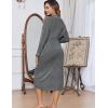 Ekouaer Womens Robes Lightweight Soft Knit Bathrobe Full Length Sleepwear with Pockets Ladies Loungewear S-3XL(Medium Gray)