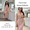Ekouaer Womens Robes Lightweight Soft Knit Bathrobe Full Length Sleepwear with Pockets Ladies Loungewear S-3XL(Misty Rose)
