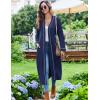 Ekouaer Womens Robes Lightweight Soft Knit Bathrobe Full Length Sleepwear with Pockets Ladies Loungewear S-3XL(Navy Blue)