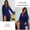 Ekouaer Womens Robes Lightweight Soft Knit Bathrobe Full Length Sleepwear with Pockets Ladies Loungewear S-3XL(Navy Blue)