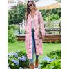 Ekouaer Womens Robes Lightweight Soft Knit Bathrobe Full Length Sleepwear with Pockets Ladies Loungewear S-3XL(Pink Stripe Teddy Bear)