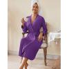 Ekouaer Womens Robes Lightweight Soft Knit Bathrobe Full Length Sleepwear with Pockets Ladies Loungewear S-3XL(Purple)