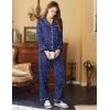 Ekouaer Womens Satin Pajama Set Classic Pattern Silky Pj Sets Button Down Sleepwear Loungewear(Blue Star Moon)