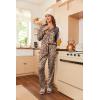 Ekouaer Womens Satin Pajama Set Classic Pattern Silky Pj Sets Button Down Sleepwear Loungewear(Leopard)