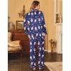 Ekouaer Womens Satin Pajama Set Classic Pattern Silky Pj Sets Button Down Sleepwear Loungewear(Navy Christmas)