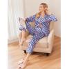 Ekouaer Womens Satin Pajama Set Classic Pattern Silky Pj Sets Button Down Sleepwear Loungewear(Oil Painting)