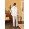 Ekouaer Womens Satin Pajama Set Classic Pattern Silky Pj Sets Button Down Sleepwear Loungewear(Paris Teddy)