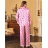 Ekouaer Womens Satin Pajama Set Classic Pattern Silky Pj Sets Button Down Sleepwear Loungewear(Pink Bow)