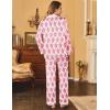 Ekouaer Womens Satin Pajama Set Classic Pattern Silky Pj Sets Button Down Sleepwear Loungewear(Pink Monkey)