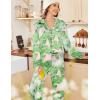 Ekouaer Womens Satin Pajama Set Classic Pattern Silky Pj Sets Button Down Sleepwear Loungewear(Pink Palm Leaves)