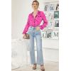 Ekouaer Womens Satin Pajama Set Classic Pattern Silky Pj Sets Button Down Sleepwear Loungewear(Rose Leopard)