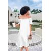 Ekouaer Women’s Satin Silk Pleated Nightgown Loose Sleepwear Printed Nightshirt Short Sleeve Sleep Dress(White)