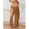 Ekouaer Womens Silk Satin Pajama Pants Soft Comfy Loose Pj Pants Drawstring Elastic Waist Wide Leg Lounge Bottom with Pockets(Brown Teddy)