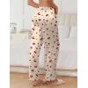 Ekouaer Womens Silk Satin Pajama Pants Soft Comfy Loose Pj Pants Drawstring Elastic Waist Wide Leg Lounge Bottom with Pockets(Khaki Teddy)