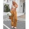 Ekouaer Womens Silk Satin Pajama Pants Soft Loose Lounge Pants Lightweight Elastic Waist Wide Leg Pj Bottoms with Pockets(Brown Dessert Teddy)