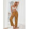 Ekouaer Womens Silk Satin Pajama Pants Soft Loose Lounge Pants Lightweight Elastic Waist Wide Leg Pj Bottoms with Pockets(Brown Dessert Teddy)