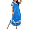 Ekouaer Moo Moos for Women House Dress Long Nightgown Flora Print Mumus Dress S-4XL(Sky Blue Flower)