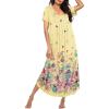 Ekouaer Moo Moos for Women House Dress Long Nightgown Flora Print Mumus Dress S-4XL(Yellow Flower)