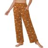 Ekouaer Pajama Pants for Women Soft Comfy Pajama Sleep Bottoms Casual Stretch Wide Leg Lounge Pants with Pockets(Brown Teddy)