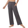 Ekouaer Pajama Pants for Women Soft Comfy Pajama Sleep Bottoms Casual Stretch Wide Leg Lounge Pants with Pockets(Dark Gray)