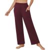Ekouaer Pajama Pants for Women Soft Comfy Pajama Sleep Bottoms Casual Stretch Wide Leg Lounge Pants with Pockets(Dark Red)