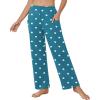 Ekouaer Pajama Pants for Women Soft Comfy Pajama Sleep Bottoms Casual Stretch Wide Leg Lounge Pants with Pockets(Green Heart)