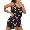 Ekouaer Pajama Sets for Women 2 Piece Soft Lingerie Sleepwear Cute Print Cami Pj Shorts Set Lace Nightwear(Pink Heart)