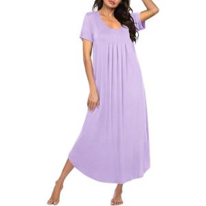 Ekouaer Moo Moos for Women House Dress Long Nightgown Flora Print Mumus Dress S-4XL(Lilac)