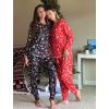Ekouaer 2 Pack Womens Pajama Sets Long Sleeve Lounge Sets Soft Pj Sleepwear Loungewear(A-red Chirstmas/Black Chirstmas)