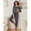 Ekouaer 2 Pack Womens Pajama Sets Long Sleeve Lounge Sets Soft Pj Sleepwear Loungewear(Black/ Black Stripe)