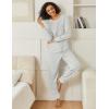 Ekouaer 2 Pack Womens Pajama Sets Long Sleeve Lounge Sets Soft Pj Sleepwear Loungewear(Black/ Black Stripe)