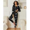 Ekouaer 2 Pack Womens Pajama Sets Long Sleeve Lounge Sets Soft Pj Sleepwear Loungewear(Black/Black Star)
