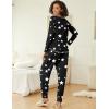 Ekouaer 2 Pack Womens Pajama Sets Long Sleeve Lounge Sets Soft Pj Sleepwear Loungewear(Black/Black Star)