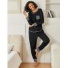 Ekouaer 2 Pack Womens Pajama Sets Long Sleeve Lounge Sets Soft Pj Sleepwear Loungewear(Black/Blue Green)