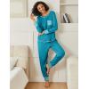 Ekouaer 2 Pack Womens Pajama Sets Long Sleeve Lounge Sets Soft Pj Sleepwear Loungewear(Blue Green/Tie Dye Blue)