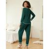 Ekouaer 2 Pack Womens Pajama Sets Long Sleeve Lounge Sets Soft Pj Sleepwear Loungewear(Bug/Green)