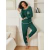 Ekouaer 2 Pack Womens Pajama Sets Long Sleeve Lounge Sets Soft Pj Sleepwear Loungewear(Bug/Green)