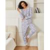 Ekouaer 2 Pack Womens Pajama Sets Long Sleeve Lounge Sets Soft Pj Sleepwear Loungewear(Coffee Gray/Star Blue)