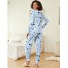 Ekouaer 2 Pack Womens Pajama Sets Long Sleeve Lounge Sets Soft Pj Sleepwear Loungewear(Coffee Gray/Star Blue)