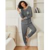 Ekouaer 2 Pack Womens Pajama Sets Long Sleeve Lounge Sets Soft Pj Sleepwear Loungewear(Deep Grey/Army Green)