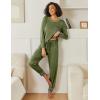 Ekouaer 2 Pack Womens Pajama Sets Long Sleeve Lounge Sets Soft Pj Sleepwear Loungewear(Deep Grey/Army Green)