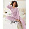 Ekouaer 2 Pack Womens Pajama Sets Long Sleeve Lounge Sets Soft Pj Sleepwear Loungewear(Heart Print/Pink Point)