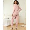 Ekouaer 2 Pack Womens Pajama Sets Long Sleeve Lounge Sets Soft Pj Sleepwear Loungewear(Lotus Pink/Light Grey)