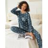 Ekouaer 2 Pack Womens Pajama Sets Long Sleeve Lounge Sets Soft Pj Sleepwear Loungewear(Navy Blue/Grey Star)