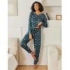 Ekouaer 2 Pack Womens Pajama Sets Long Sleeve Lounge Sets Soft Pj Sleepwear Loungewear(Navy Blue/Grey Star)